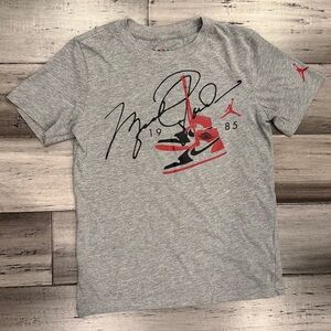 Jordan Gray T-Shirt with Red Logo